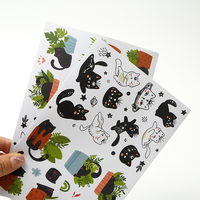 Impresión de calidad personalizada A4 hoja de pegatinas impermeables coreano lindo Kawaii dibujos animados Pvc beso corte pegatina