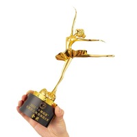Trofeos y Placas de Resina Ecológica Personalizados con Cristal K9 Dorado para Escuelas, Universidades, Competiciones de Ballet y Danza, con Grabado Personalizado y Acabado Pulido