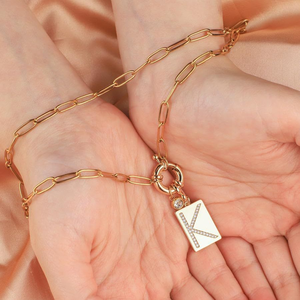 Hongtong สร้อยคอทองแดง <span class=keywords><strong>B2</strong></span>-317มาใหม่จี้เริ่มต้นสำหรับผู้หญิงเครื่องประดับแฟชั่นหัวเข็มขัดออกแบบใหม่ <span class=keywords><strong>O</strong></span> CHAIN - Product Image 3