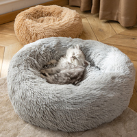Coussin pour chien et chat en forme de donut, couleur personnalisée, solide, populaire, luxueux, naturel, doux, brillant, moelleux, écologique