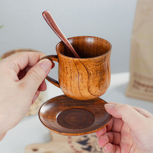 Tasse à café en bois massif de jujube, style japonais rétro, pour café, saké, lait ou thé, idéale pour hôtel ou maison - Product Image 5