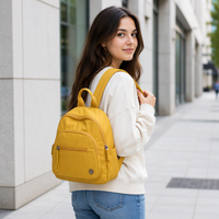 Sac à dos en nylon pour femme, style été 2025, petit, léger, multi-poches, polyvalent, décontracté, résistant à l'eau, en polyester, à porter sur la poitrine