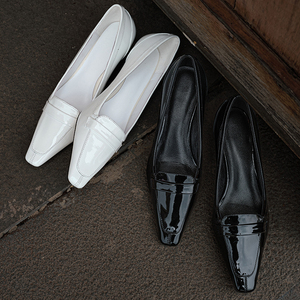 WETKISS 2026 Mocassini Neri in Pelle con Tacco Alto da Donna, Eleganti Décolleté con Tacco a Rocchetto e Punta Quadrata, <span class=keywords><strong>Scarpe</strong></span> da Ufficio per Donna - Product Image 4