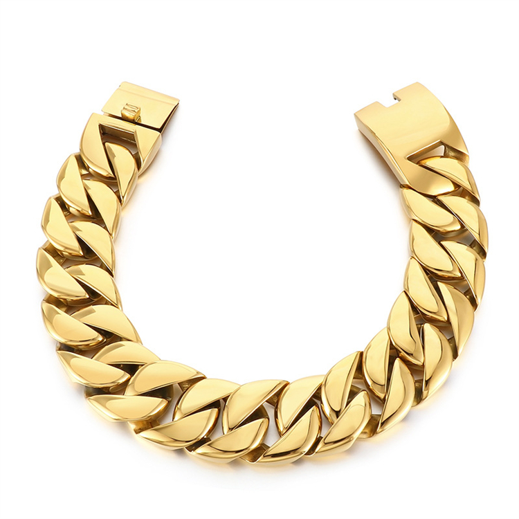 40*3.1*0.85cm-Collier doré brillant