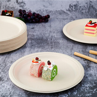 150 pièces Heavy Duty 100% Compostable Blanc 10 pouces Assiettes Jetables Eco Sugarcane Fiber Biodégradable Assiettes Bagasse