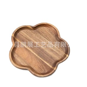 Pengzhan Japanese Style Wooden <b>Tray</b> Flower Shape Solid Wood Serving Plate For Home Restaurant <b>Tea</b> Party Decorative Use - Product Image 5