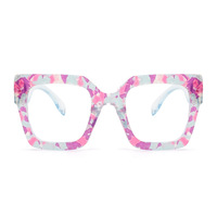 2025 créateur de mode coloré cadre floral plaine montures de lunettes mode Unique N décoration en forme de lunettes Anti-lumière bleue