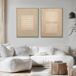 Set di 3 Dipinti Astratti su Tela, Arte Minimalista 3D con Texture Wabi Sabi, Decorazione per <span class=keywords><strong>Soggiorno</strong></span> - Product Image 6
