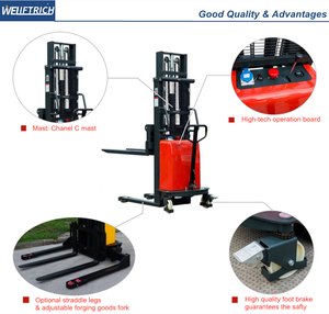 2000kg <span class=keywords><strong>2200lbs</strong></span> 3300lbs 4400lbs Apilador de paletas semieléctrico 2500mm 3000mm 3500mm Altura de elevación - Product Image 2