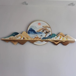 Peinture murale personnalisée en gros, art mural de luxe pour chambre à coucher, peinture UV, paysage moderne, peinture en porcelaine cristalline, peinture décorative avec éclairage LED - Product Image 4