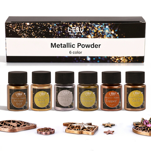 LEQU ผงสีเมทัลลิกโฮโลแกรม 6 สี ทำด้วยมือสำหรับศิลปิน DIY - Product Image 1