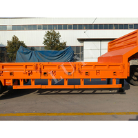 Semi-remorque surbaissée ultra-lourde à 6 essieux, extensible, 7 m télescopique, élargissement de 50 cm, transport de charges lourdes en acier, élargissement de 50 cm
