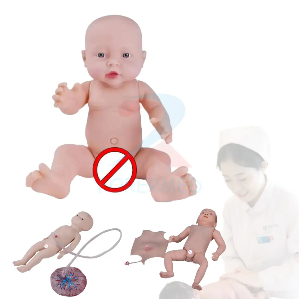 تدريب مهارات التمريض على نموذج طفل حديث الولادة بالكامل فتى طبي 50 مصطلح-دمى سيليكون حديثي الولادة