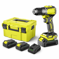 Perceuse sans fil 20V robuste à couple élevé, ensemble perceuse-visseuse électrique avec 2 batteries lithium-ion, chargeur et boîte à outils