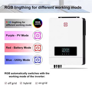 Vente en gros usine – Onduleur hybride 48V 8kW 10kVA à onde sinusoïdale pure MPPT, compatible réseau et hors réseau - Product Image 2