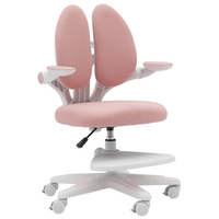 Chaise d'étude moderne pliable en plastique à double dossier pour enfants, réglable en hauteur, ergonomique, pivotante, pour la maison et les devoirs