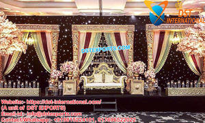 Escenario blanco de Boda Judía, decoración de escenario de boda Simple y raspadora de Alemania, exclusivo, Estados Unidos, escenarios de recepción de bodas - Product Image 4