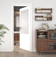 Porte intérieure moderne à 10 panneaux, 28"x80", avec isolation acoustique, en bois massif blanc, pour garde-manger, buanderie, salle de bain
