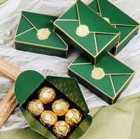 Boîte à bonbons de mariage en forme d'enveloppe avec sceau de cire, boîte de dragées de luxe pour mariage, boîte d'emballage pour chocolats et bonbons de mariage