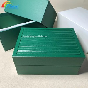 Green Rectangle <b>Watch</b> Box with Faux Leather Interior Snap Closure Dustproof Storage <b>Case</b> - Product Image 6