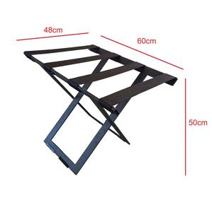 Portaequipajes de acero con revestimiento de polvo negro clásico, soporte de equipaje plegable para Hotel y dormitorio, Material metálico - Product Image 4
