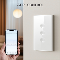 Interrupteur intelligent Zowie ASC-120-03 à double pôle, panneau en verre, durable, norme américaine 220V 10A, 4 interrupteurs, pour la maison et le bureau