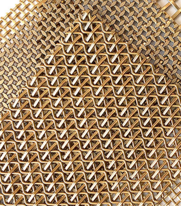 Maille décorative tissée en fil d'acier inoxydable fin plaqué or multicolore, tissu métallique architectural flexible et antirouille - Product Image 6