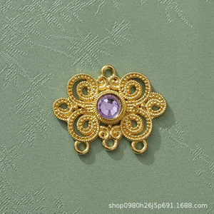 Pinces à cheveux en alliage d'or de style chinois avec incrustation de pierres précieuses, motif traçant le royaume des lucioles, pour accessoires de robe Hanfu et mongole - Product Image 4