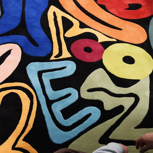 <span class=keywords><strong>Tappeto</strong></span> Moderno Irregolare Colorato in Lana Importata <span class=keywords><strong>per</strong></span> Soggiorno, <span class=keywords><strong>Divano</strong></span>, Camera da Letto, Studio, Fatto a Mano, da Comodino - Product Image 3