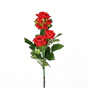 Ramo de Flores Artificiales de Begonia Hangu con Hojas de 36 cm, Plástico, Decoración para Hogar y Jardín de Primavera - Product Image 1