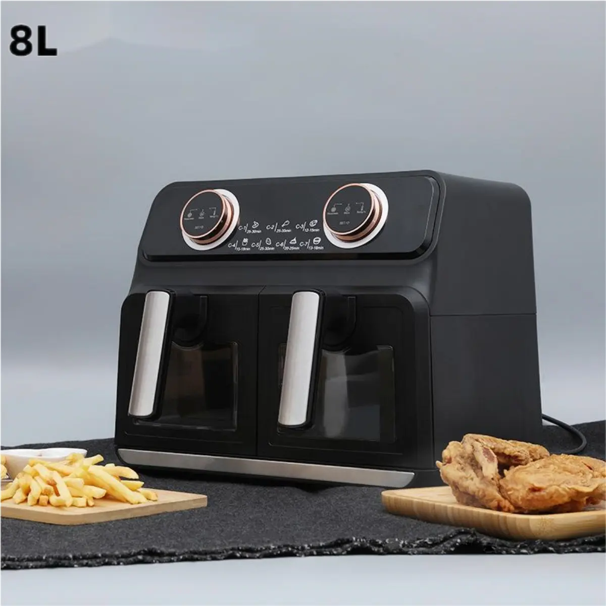 Amostra grátis friteuse sans huile air fryer fritadeira de ar 12lt doméstico dual air fritadeira 8l 2 cestas