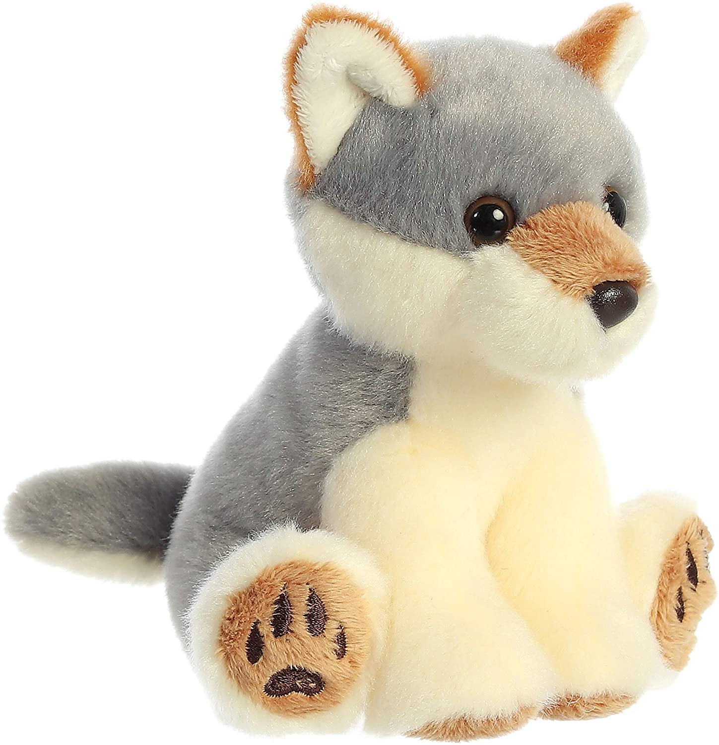 Peluche de lobo gris suave para todas las edades, juguete de peluche de lobo gris