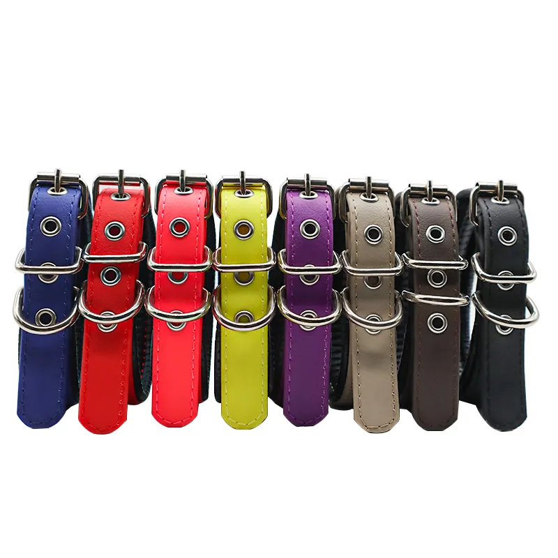 Factory Direct Custom Heavy Duty PET Dog Collar with Eva Padded for Small Medium Large Dogs Solid Pattern All-weather PVC 50pcs