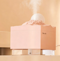 Humidificateur de bureau et veilleuse d'ambiance style Nouvelle Lune, compatible avec les huiles essentielles d'aromathérapie