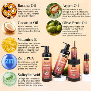 <span class=keywords><strong>Shampooing</strong></span> antipelliculaire naturel sans sulfate à l'huile de Batana pour la santé du cuir chevelu, réparation des cheveux abîmés, traitement capillaire, formule rafraîchissante - Product Image 3