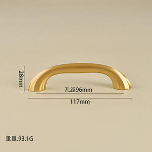 Manijas de latón para puertas de armario, para cocina, cómoda, cajón, armario, diseño curvo minimalista moderno, duradero, fácil instalación - Product Image 4