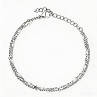 Bracelet double couche en acier inoxydable plaqué or 18 carats Jietao, avec petites perles blanches, hypoallergénique, délicat, bijoux de plage pour femmes