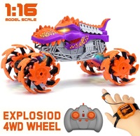 Meilleure vente RC requin dinosaure monstre camion voiture 2.4 Ghz roue explosive cascadeur voiture jouet voiture télécommandée pour adultes enfants