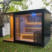 Sauna et douche combinés électriques en bois massif, à assembler soi-même, pour une utilisation à domicile, dans le jardin et au parc