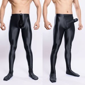 Tuta Aderente Lucida in Seta Liscia Taglie Forti Stile Europeo e Americano per Uomo - Product Image 1