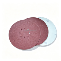 Disque abrasif P60 de 225 mm (9 po) à 8 trous, rouge, pour préparation de grandes surfaces industrielles