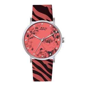 Vente en Gros Bracelet Design Léopard Floral Cadran Or <span class=keywords><strong>Rose</strong></span> Femmes Mouvement Quartz Montres Hommes Personnalisées - Product Image 2