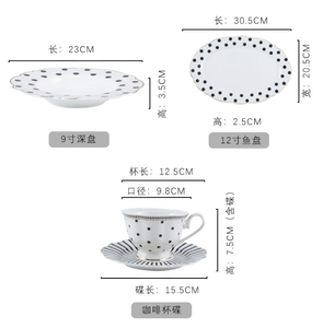 Service de table en grès à pois de luxe léger, cuisson à haute température, pour restaurant occidental, comprenant un plat à steak - Product Image 6
