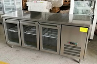 Fabricant de solutions clés en main pour cuisines commerciales, réfrigérateur sous comptoir personnalisé avec refroidissement par ventilateur, 2/3/4 portes en verre pour restaurant