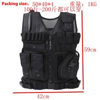 Gilet tactique anti-coupure personnalisé, imperméable, multifonctionnel, équipement extérieur, fermeture éclair, maille amphibie, polyester, nylon, poitrine