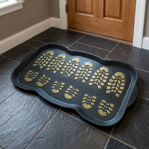 Rubber Boot Tray Mat Solid Color Non-Slip Thick Durable Waterproof Easy <b>Clean</b> Modern <b>Machine</b> Made Rectangle Shoe Organizer - Product Image 3