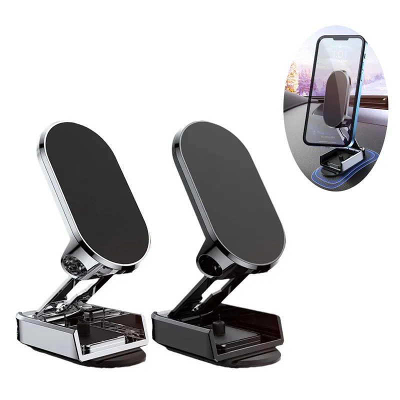 New Magnetic Car Phone Holder Foldable Dashboard Phone Car Mounts Adjustable 360 Degree Rotation Phone Magnet Holder For Car