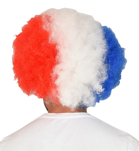 Evento deportivo Cheerleading Party Cheering Props Francia Fútbol Fans Payaso Pelucas Bandera Color Fan Peluca Sombrero - Product Image 5