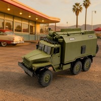 Camion RC Utilitaire Classique 6x6 Tout-Terrain Style Vintage 2.4GHz ABS+Métal 40 Min Autonomie Télécommandé Cadeau Hobby Chargeur Inclus