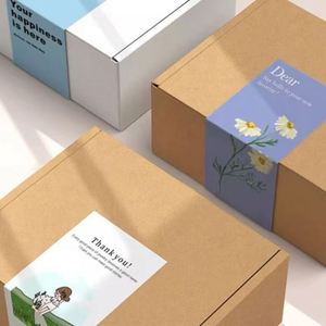 Etiqueta Adhesiva Rectangular Blanca Simple para Caja de Regalo, Decoración para Caja de Envío, Etiquetas Adhesivas al por Mayor - Product Image 3